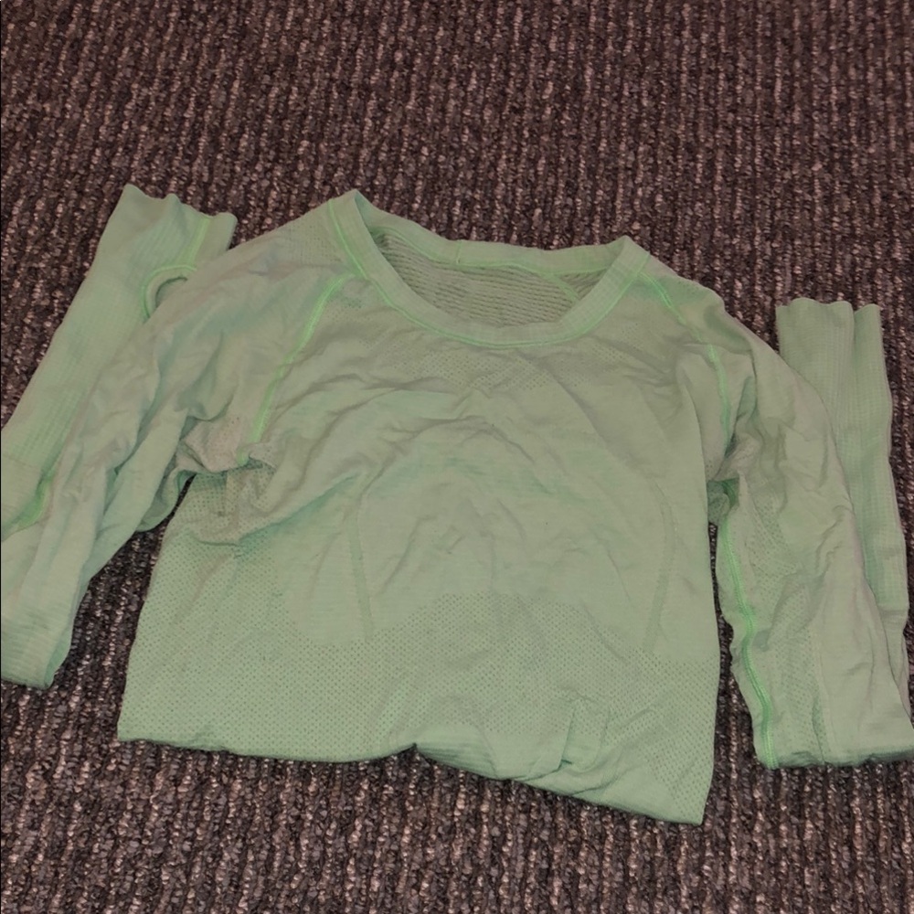 Mint Green lululemon Mesh Long Sleeve Top